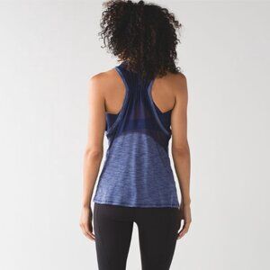 Lululemon Work The Circuit Tank with Bra Heathered Hero Blue Women's 8 Workout